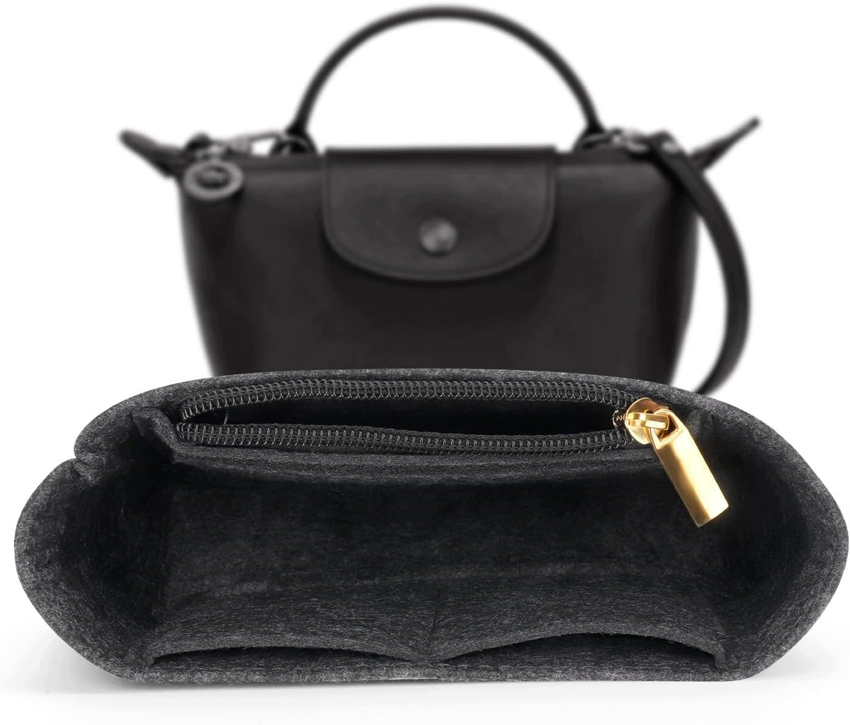 Longchamp Le Pliage Mini Felt Dark Grey S 5 Bag Organizer