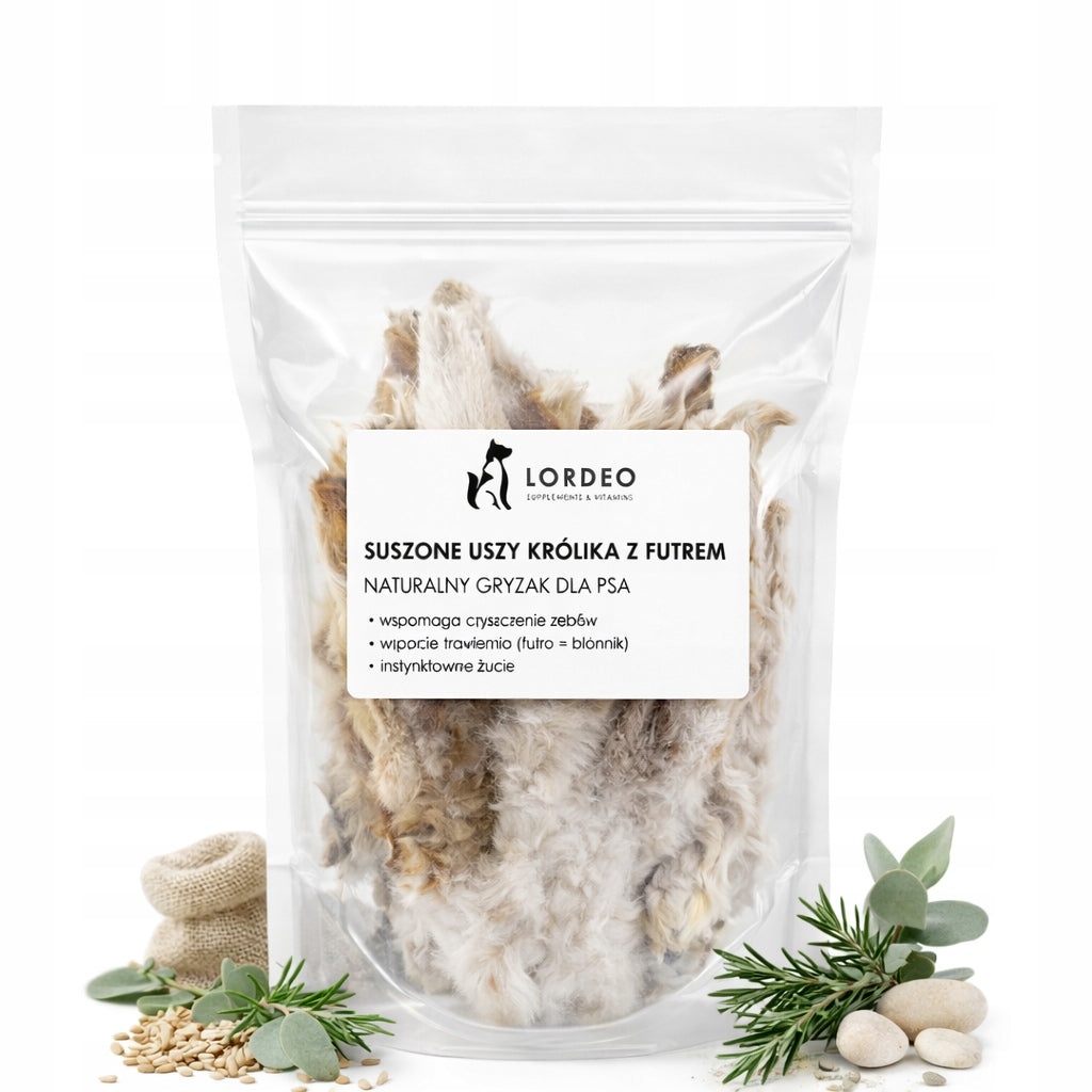 Lordeo Premium Dried Rabbit Ears with Fur 170 g Hand-Selected Manufacturer code Lord-UKZF-260327-01