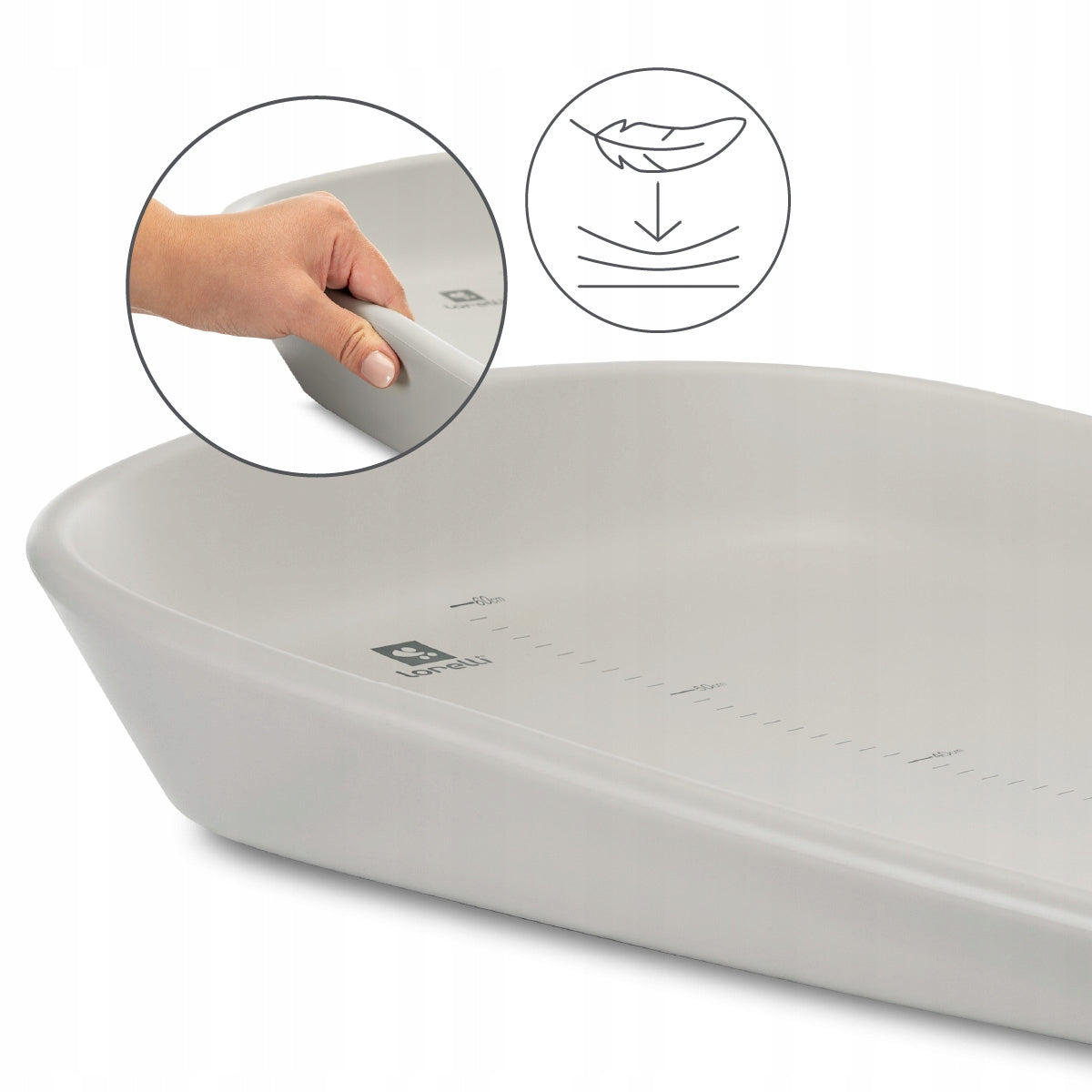 Lorelli Changing Table Foam Soft Changing Mat with Measure LULU Grey Brand Lorelli