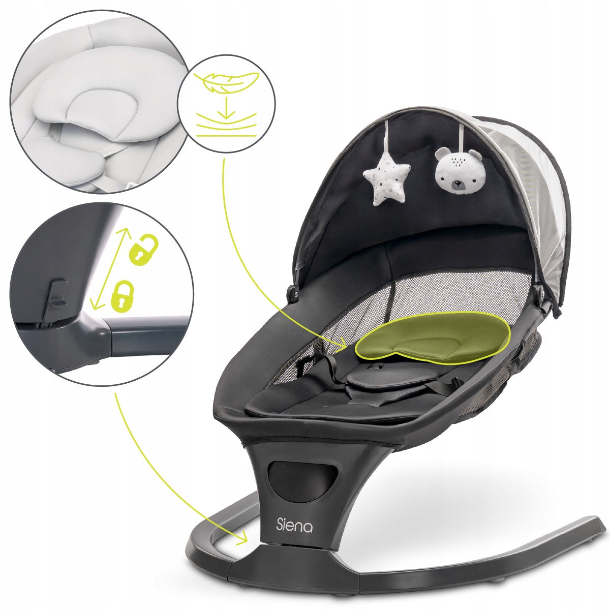 Lorelli Electric Rocker Lounger For Bluetooth Remote Control SIENA Graphite Brand Lorelli