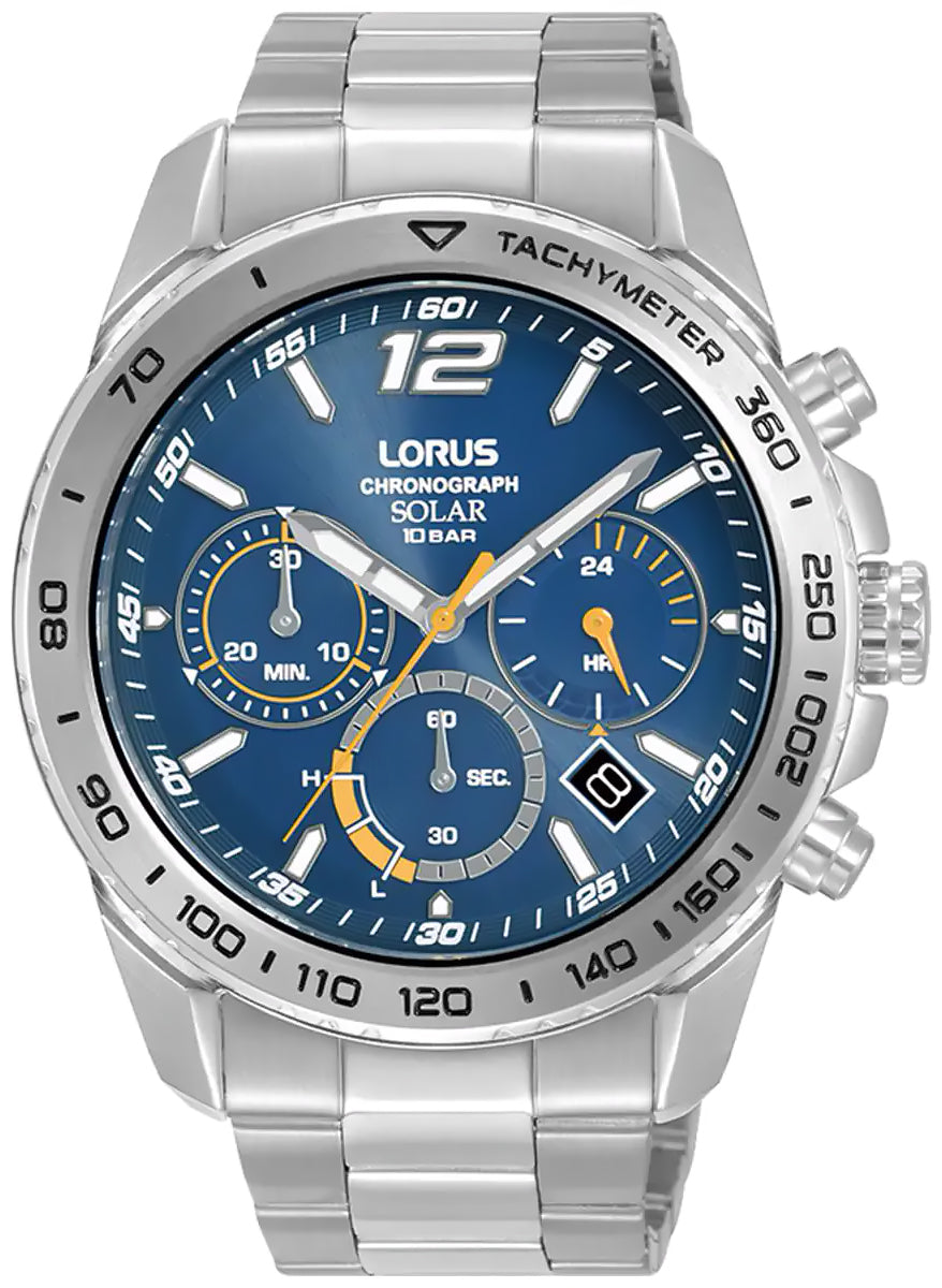 Lorus men's watch RZ511AX9 CHRONOGRAP SOLAR BLUE DIAL BAR 10