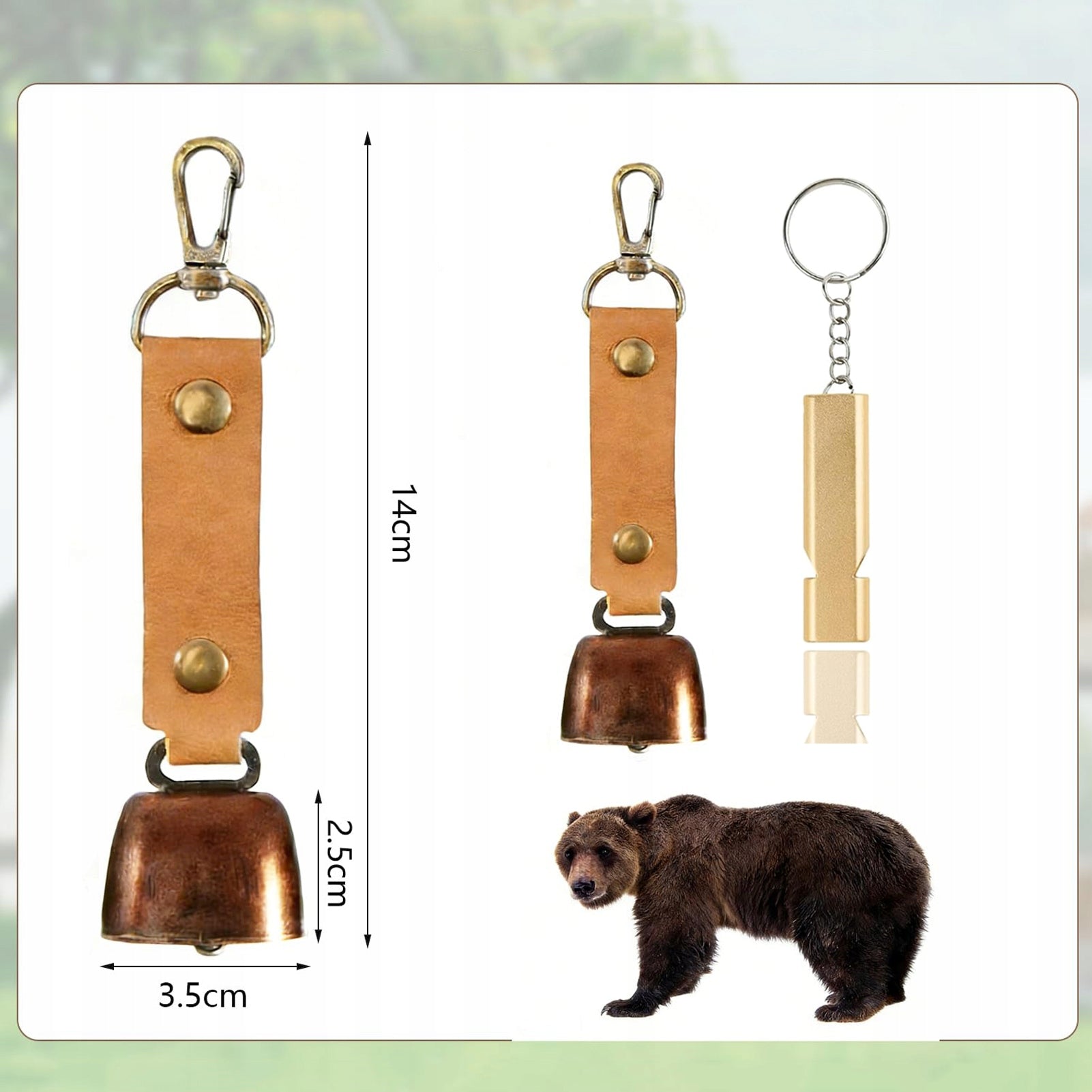 Loud Bear Bell and Whistle for Wanderers Manufacturer code Głośne niedźwiedzie dzwonki i gwizdki