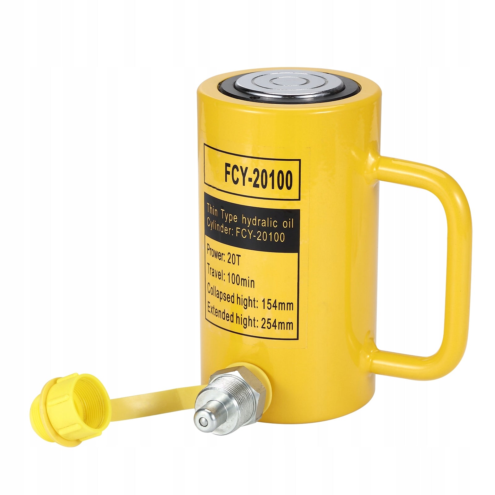 Low Profile Hydraulic Jack, 20 Ton Capacity, 10cm Sturdy Steel Cylinder