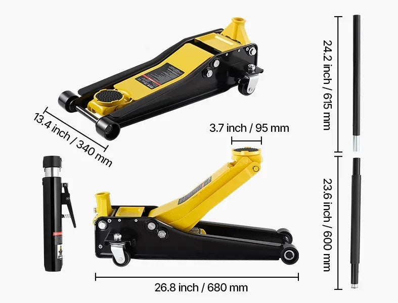 Low Profile Hydraulic Lift 3 t Black Premium 75 500mm Steel Brand no brand