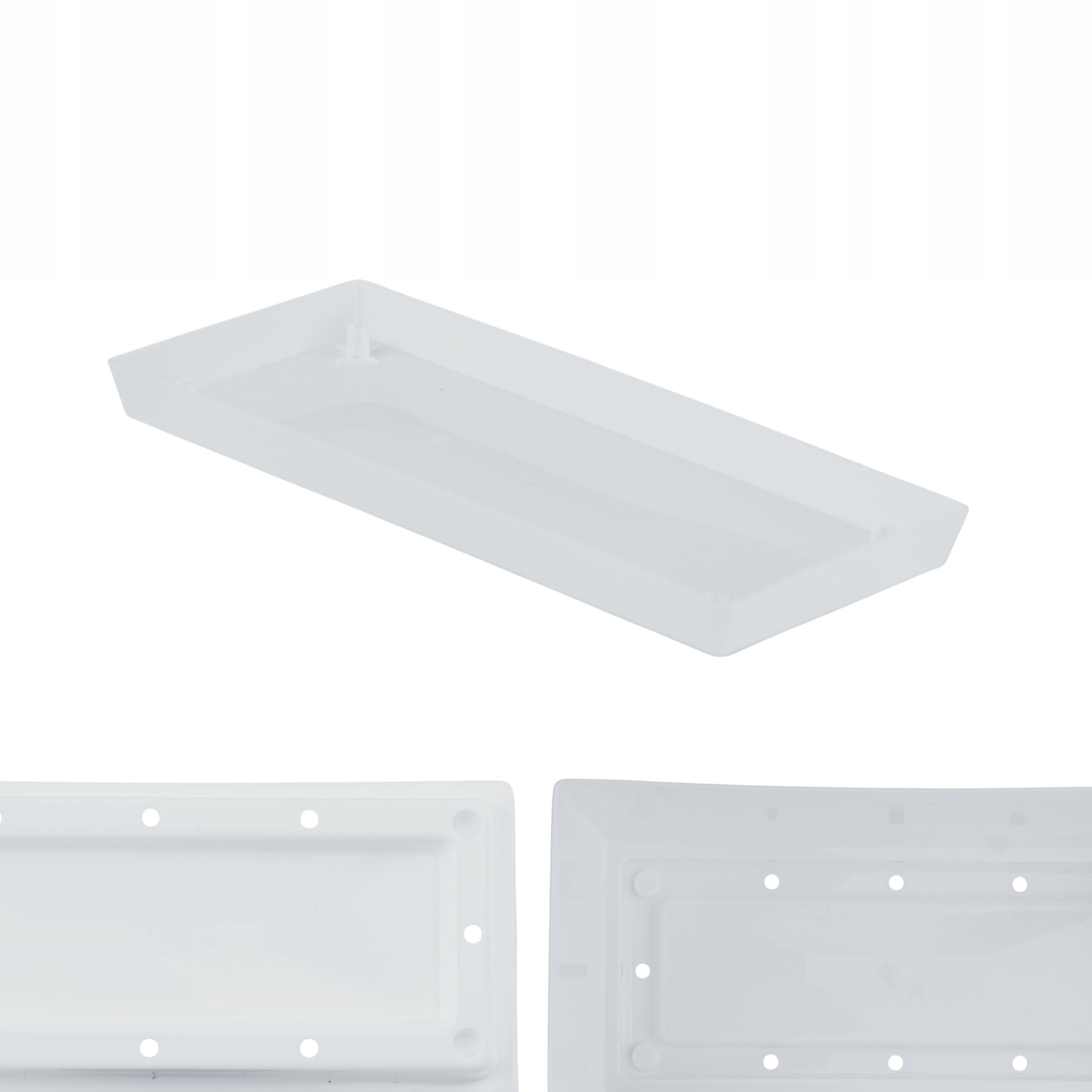 Low rectangular flower pot in gloss 29cm Planter + stand Material synthetic material