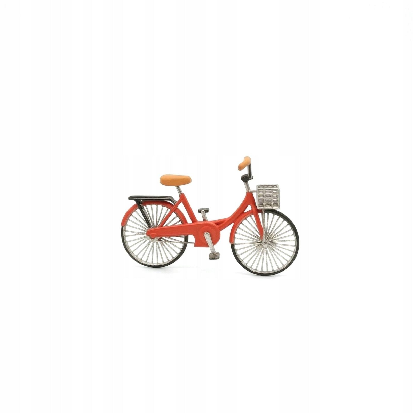 Low step bicycle model in 1:64 scale, realistic miniature bicycle with Red