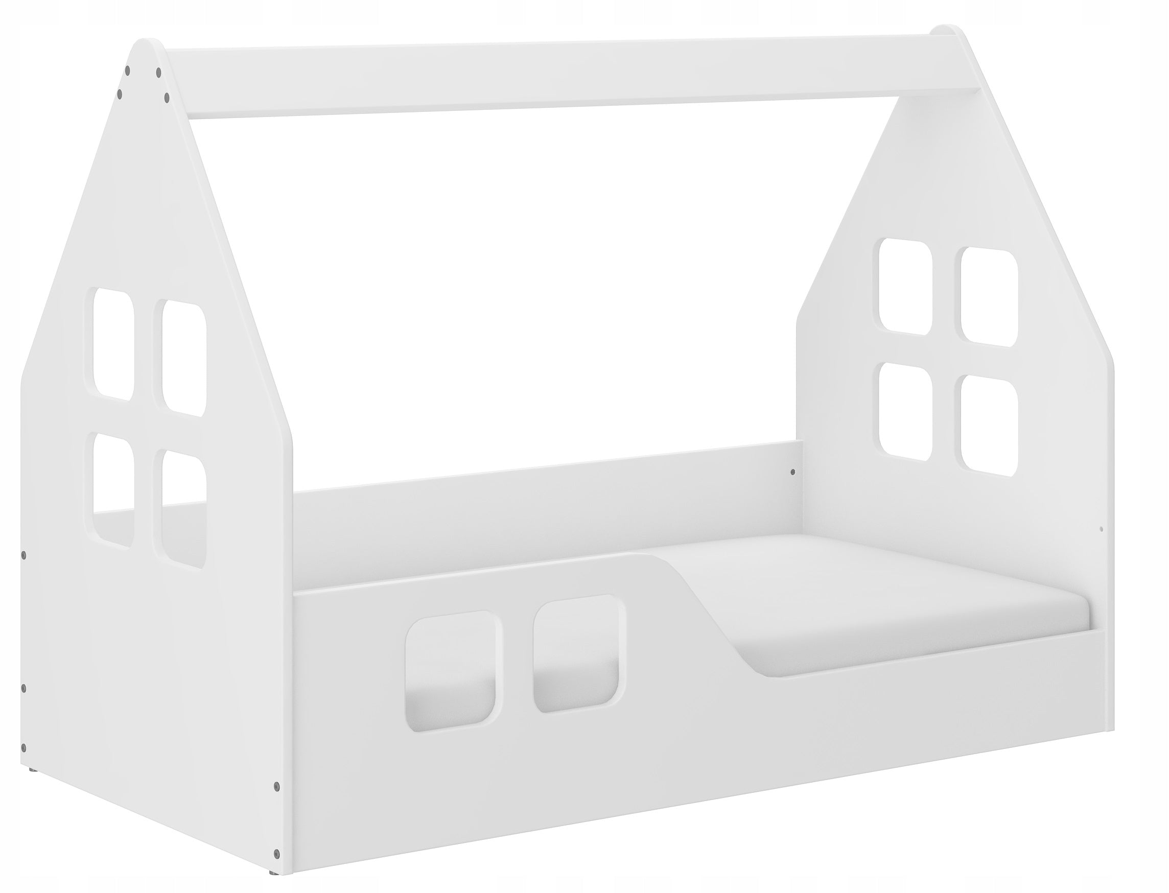 Kinderbett Safe Low House, 74x144 cm, weiß 