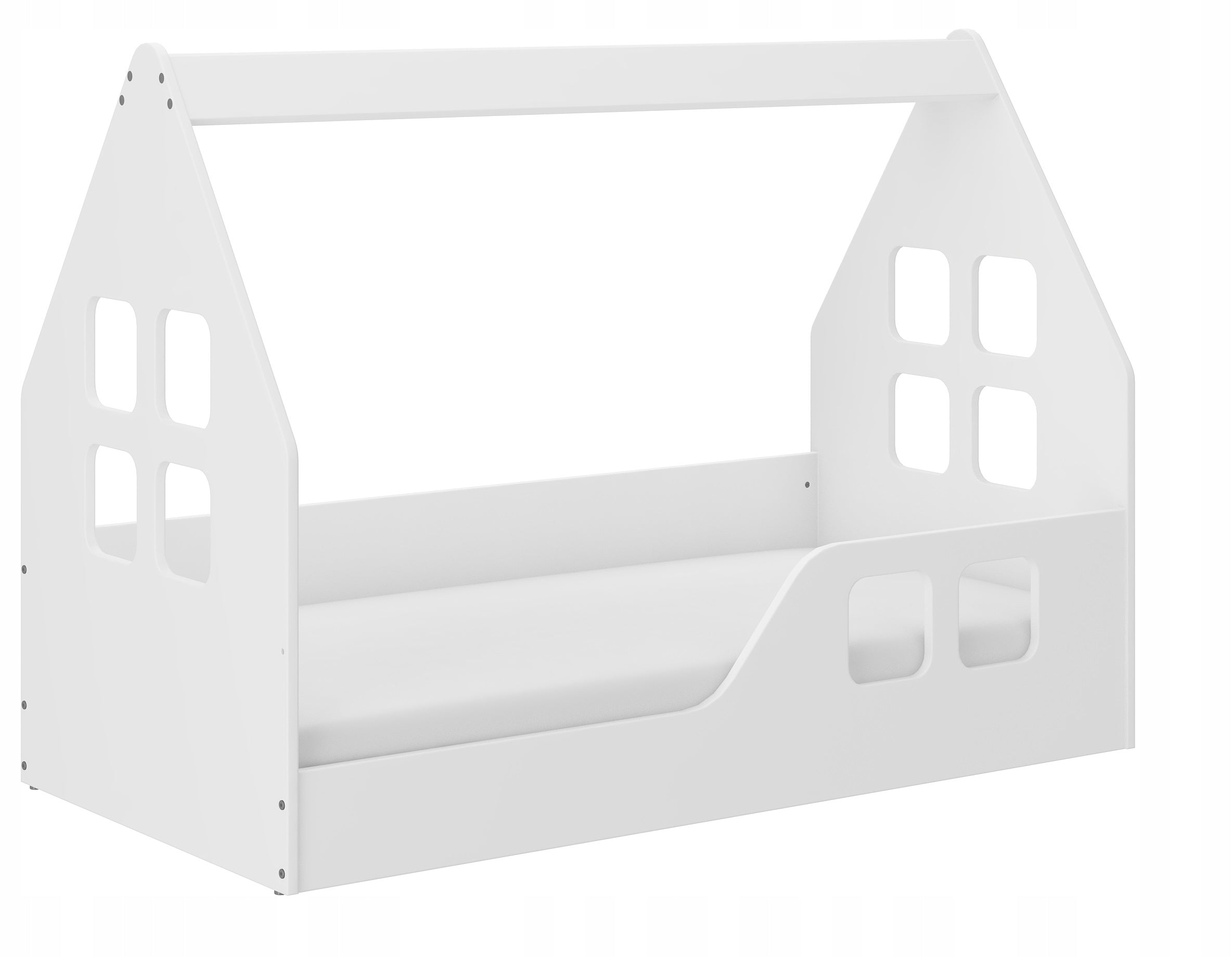 Kinderbett Safe Low House, 74x144 cm, weiß 