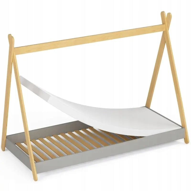 Kinderbett mit Matratze NORE Gem, 160x80, grau 