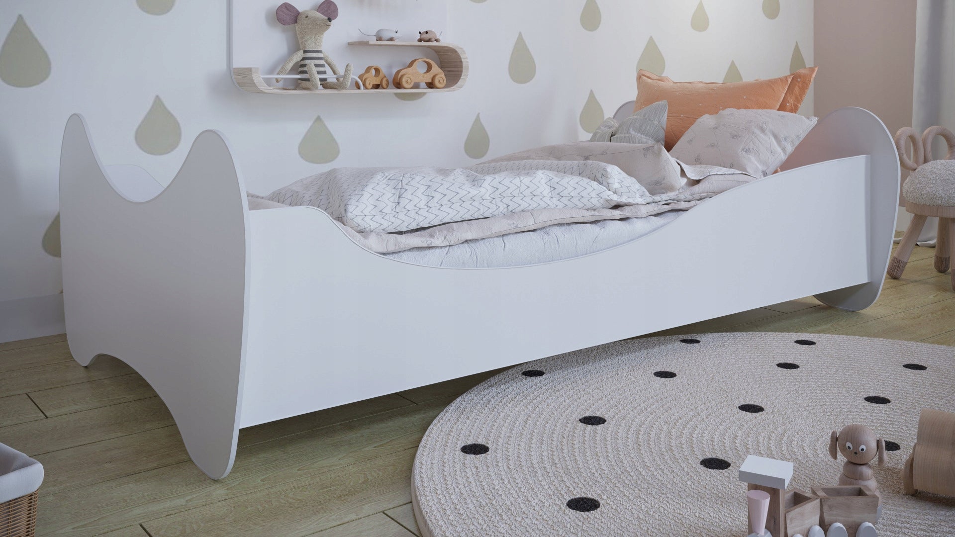 Kinderbett Kocot Kids Lilly, 160x80 cm, weiß 