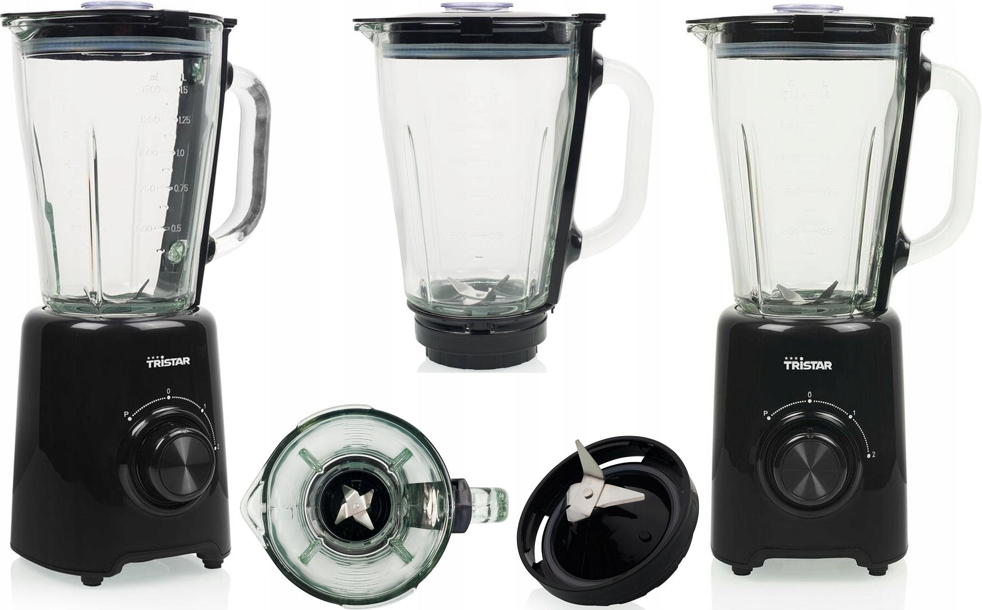 LuX BLACK DUTCH LARGE STRONG GLASS Cup Blender SMOOTHIE 1,5L Packaging status original