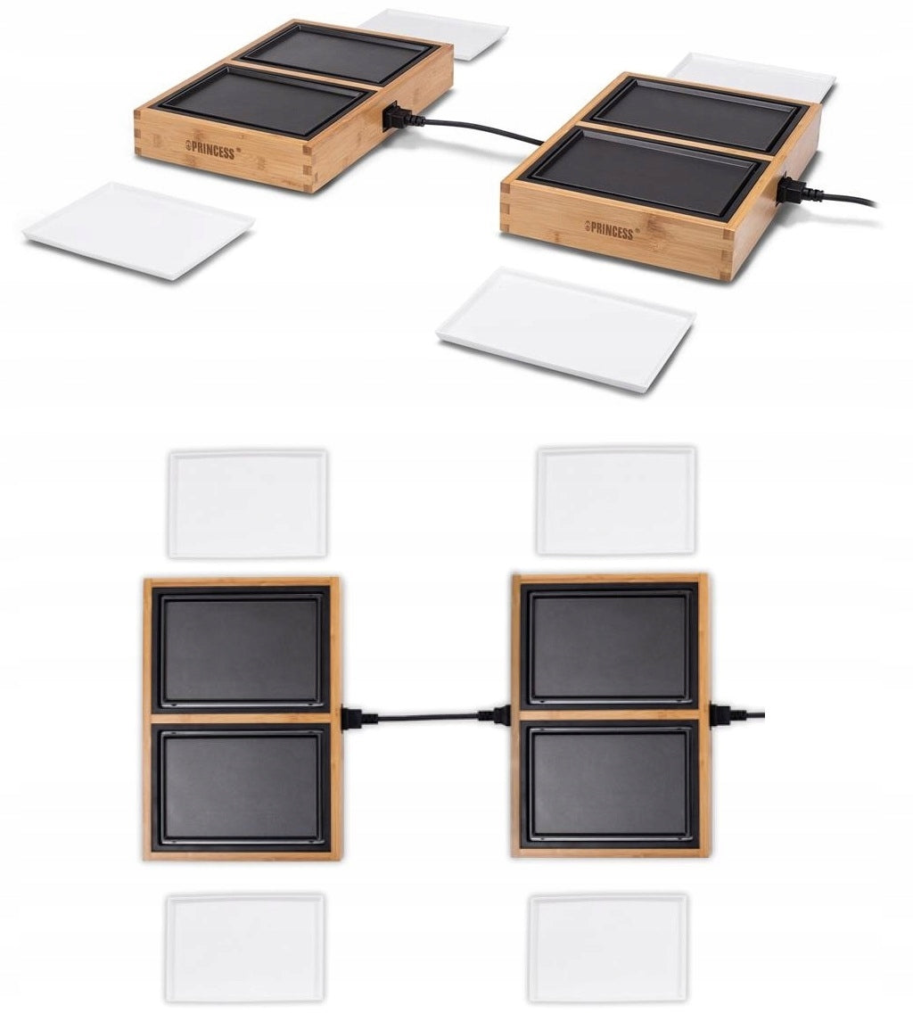 LuXuSoO FAMILY electric grill for 4 PEOPLE DINNER4ALL + 4 x PLATES