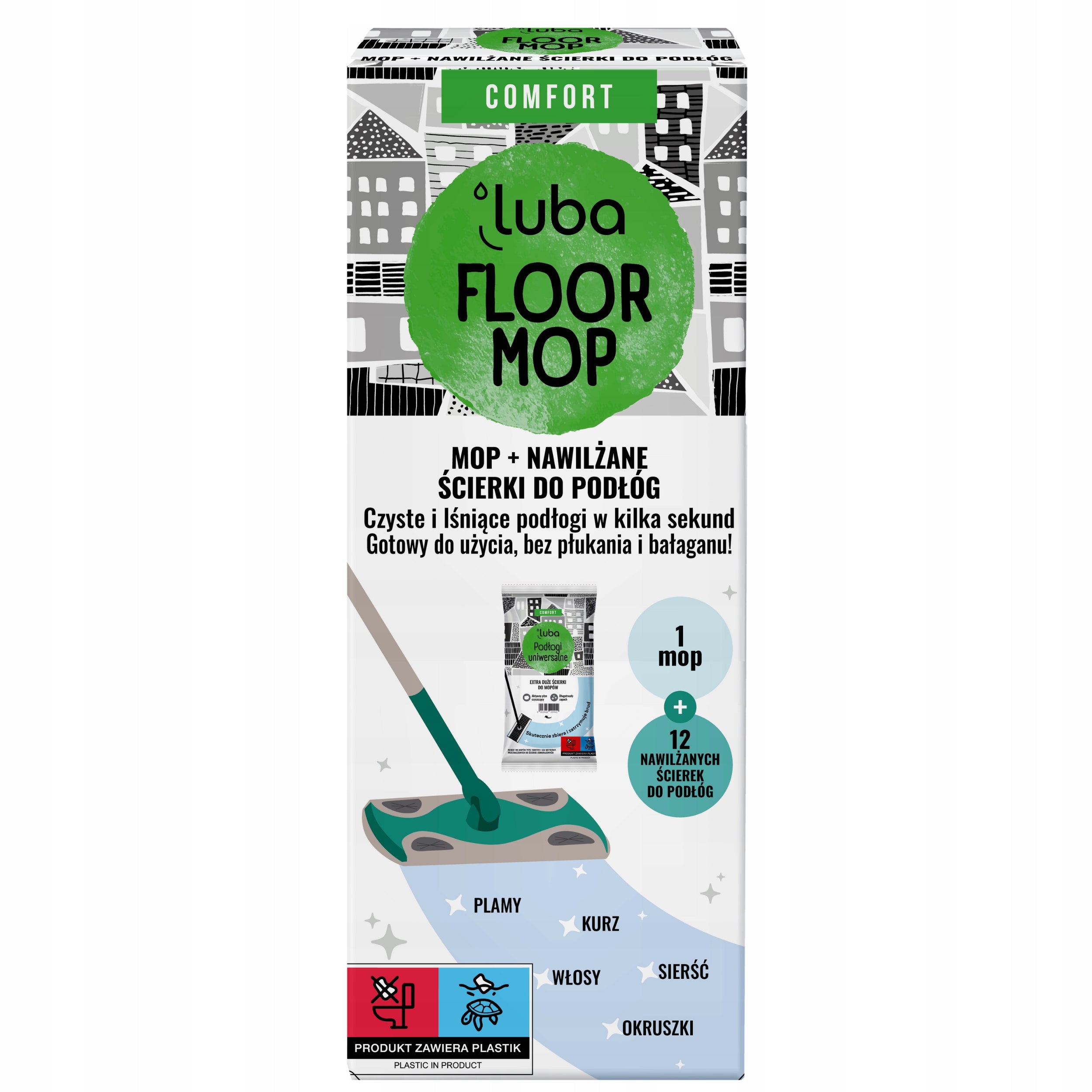 Luba Comfort FLOOR MOP + Wet Floor Wipes Universal