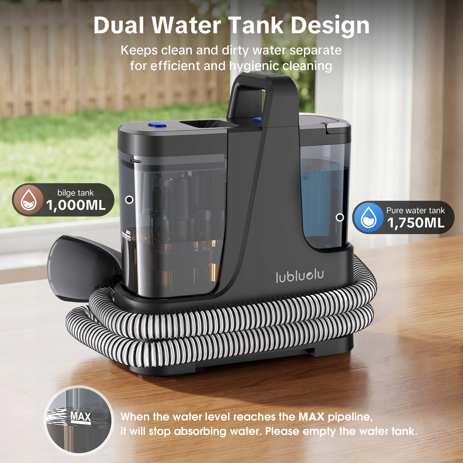 Lubluelu V9 ODKURZACZ PIORĄCY DO DYWANÓW TAPICERKI NA MOKRO SUCHO 16.5Kpa Model V9
