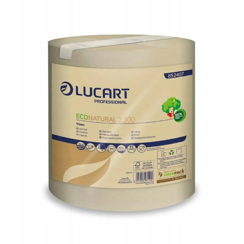 Lucart EcoNatural - Cleaner in roll, 63 m, cellulose Fiberpack - 1 roll