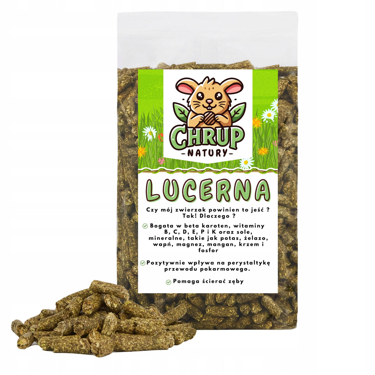 Lucerne Granules 250g for Rodents, Rabbits and Horses - 100% Natural Brand Chrup Natury