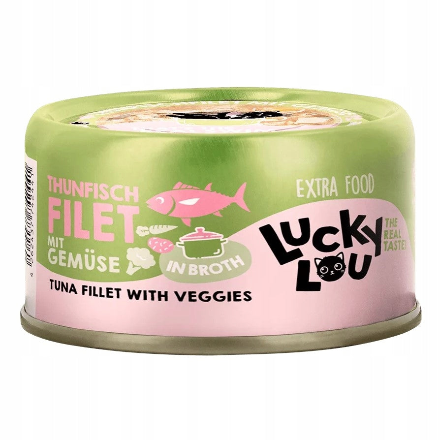 Lucky Lou Extrafood Tuna and Vegetables in Broth Can 70g Cat Fillets