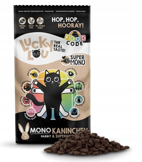 Lucky Lou Food Code Mono Rabbit 340g Packaging status original