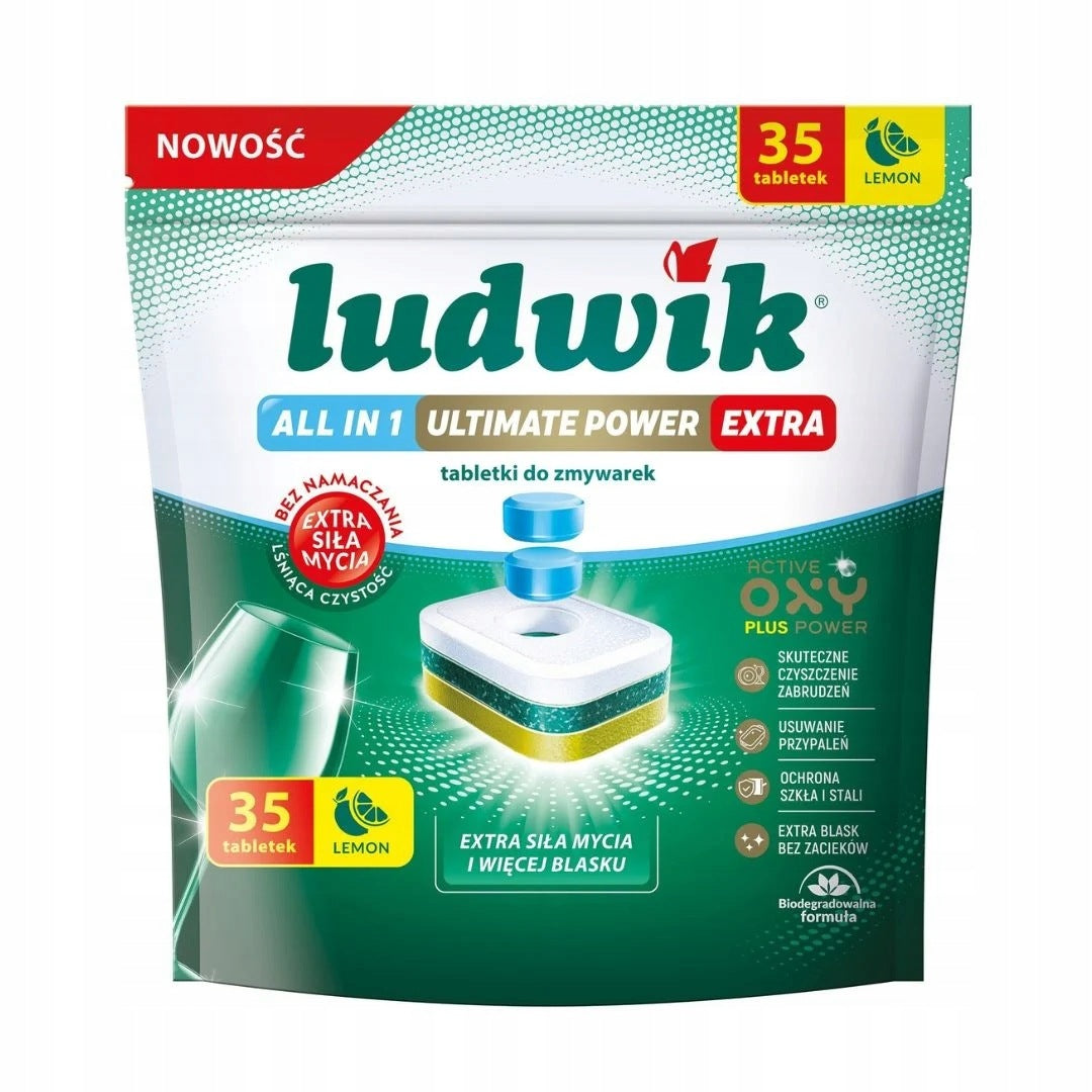 Ludwik All In 1 Ultimate Power Extra Dishwasher Tablets 35pcs Lemon
