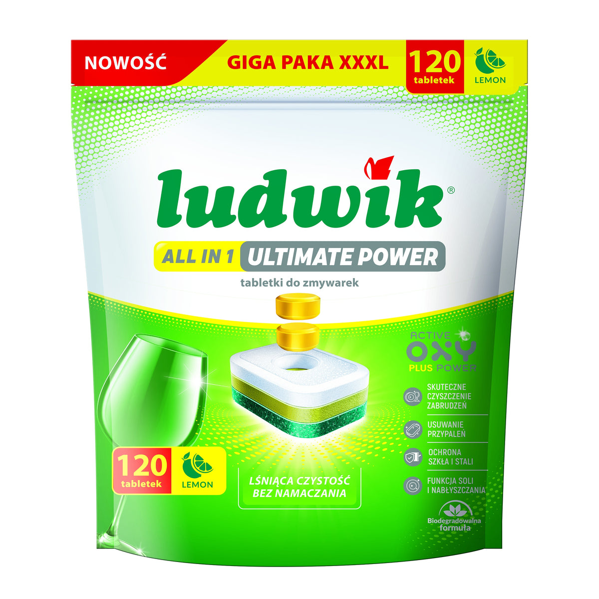 Ludwik All in 1 Ultimate Power Dishwasher Tablets 120 Pack Lemon