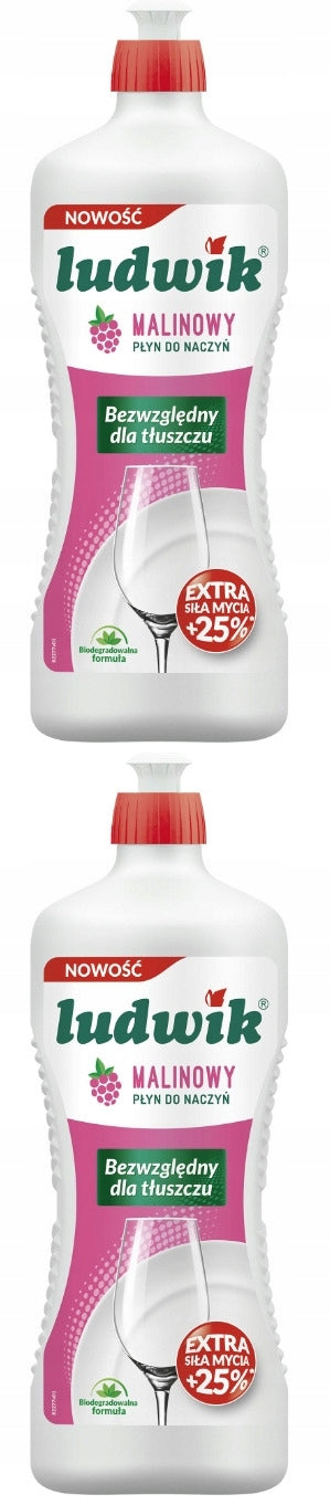 Ludwik Dishwashing liquid raspberry 2x900 ml