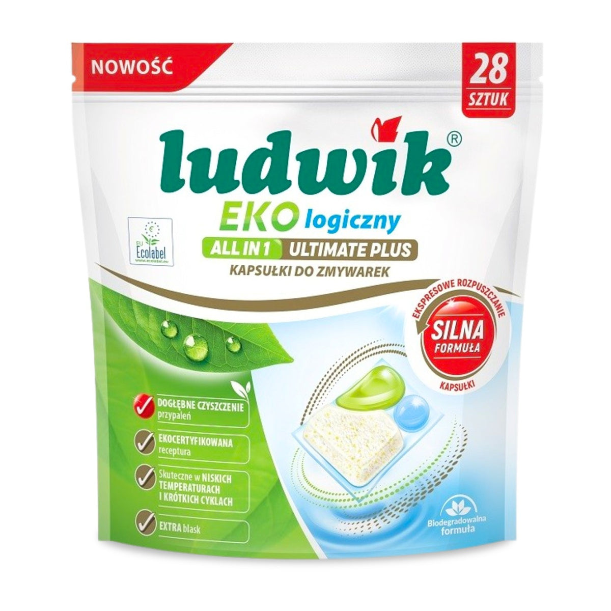 Ludwik Eco-friendly dishwasher capsules Ultimate Plus All in 1 28 capsules