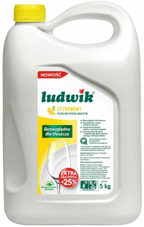 Ludwik Lemon Dishwashing Liquid 5 L