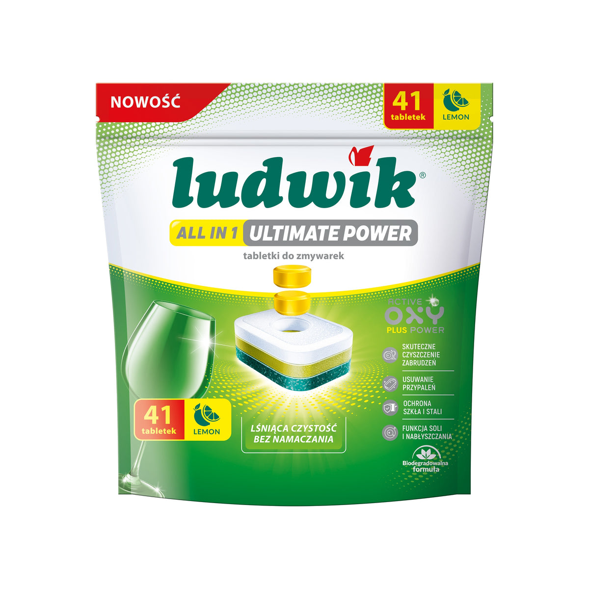 Ludwik all in 1 dishwasher tablets Ultimate Power 41 pcs lemon
