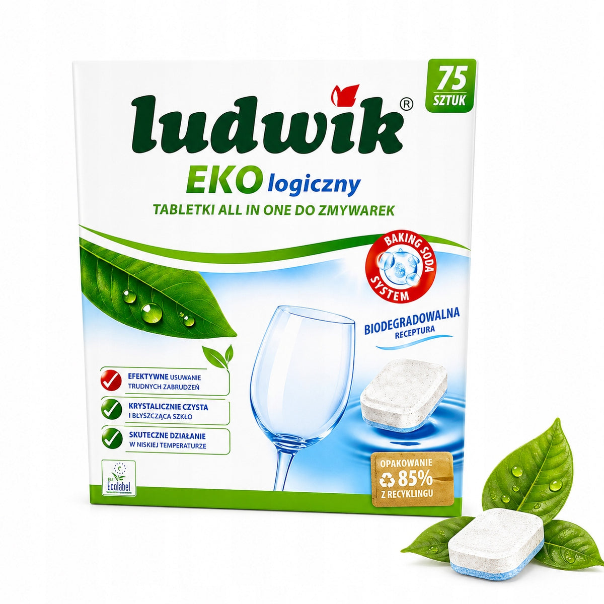 Ludwik eco-friendly dishwasher tablets All in One 75 pcs. cleanliness, gloss