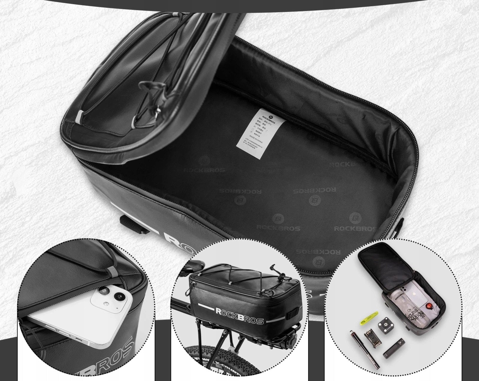 Luggage bag 8L quick installation waterproof ROCKBROS 30141700002 A17 L Color black
