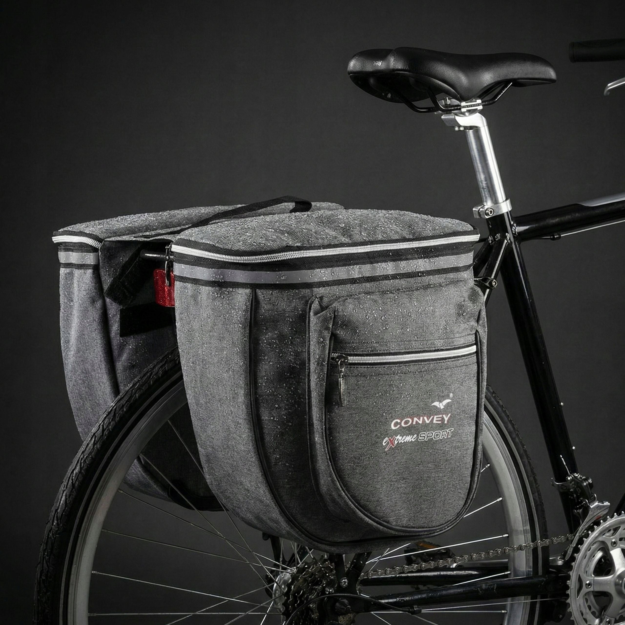 Luggage pouch two compartments Bicycle bag Codura Polish Product Convey Color black