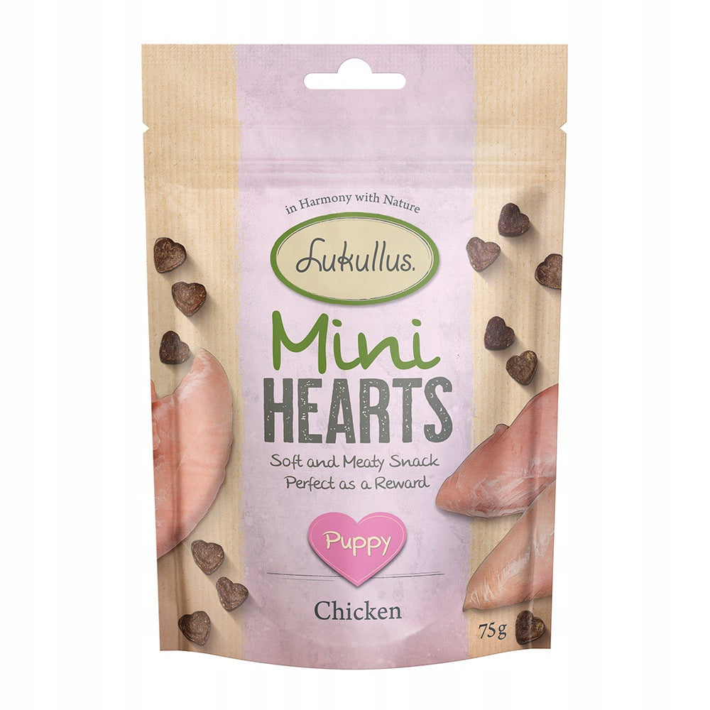 Lukullus Puppy "Mini Hearts" Snacks, Chicken (Grain Free) 75 g