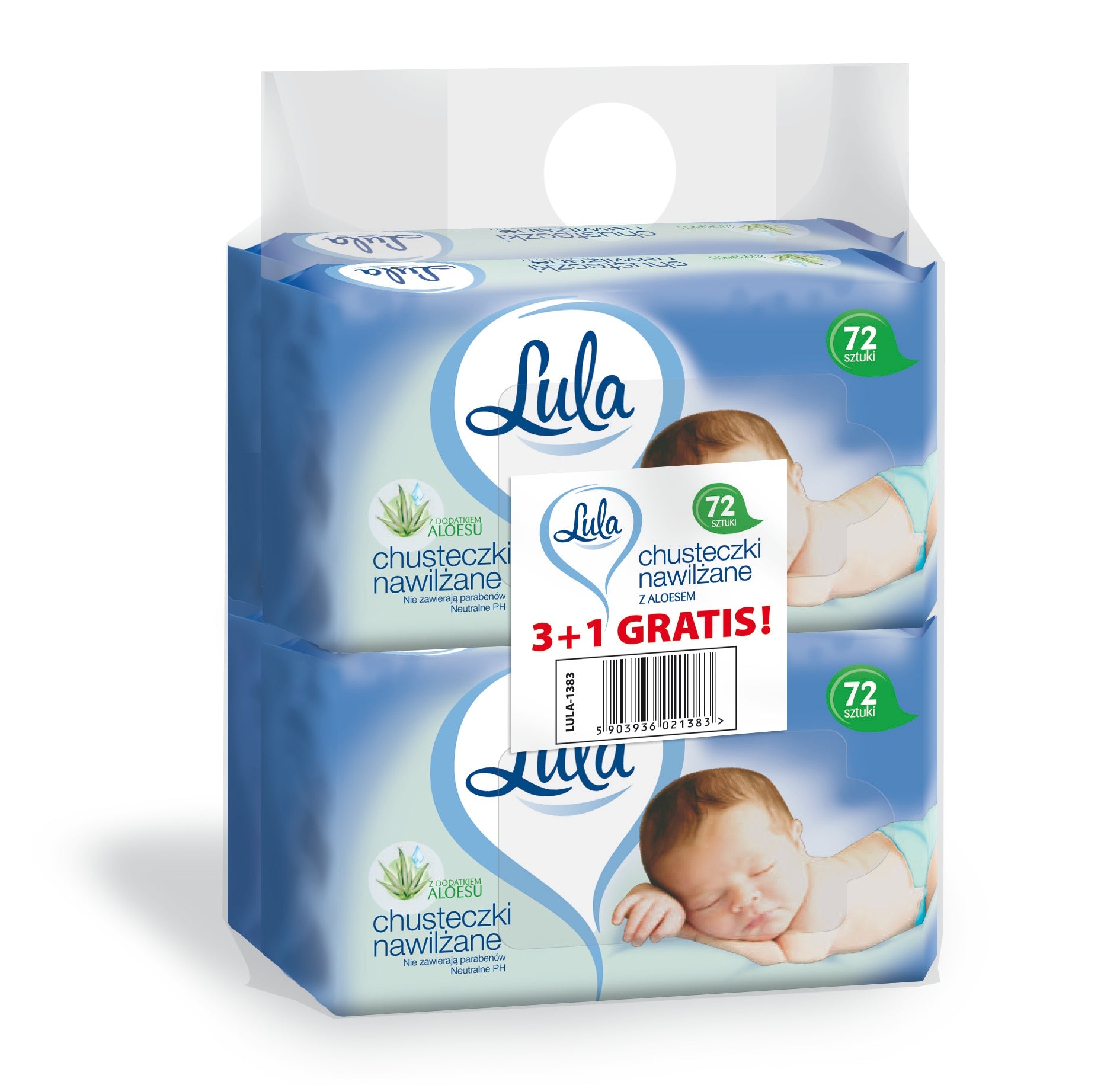 Lula wet wipes for babies with Aloe 12 x 72 = 864 pcs Brand Lula