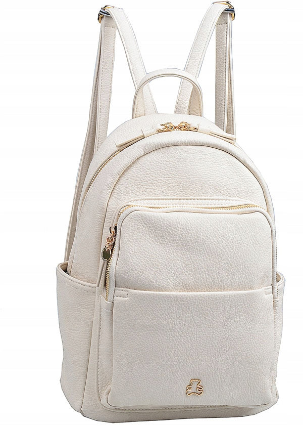 LuluCASTAGNETTE BACKPACK women's backpack urban original ecru pockets Packaging status original