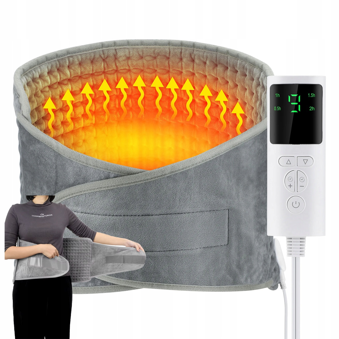 Lumbar Heated Belt WAIST BELLY 9 Temp 4 Timers Microplush
