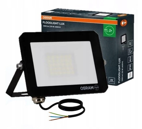Luminaire Osram halogen Lux 20W 4000K neutral 1800lm IP65 black LED