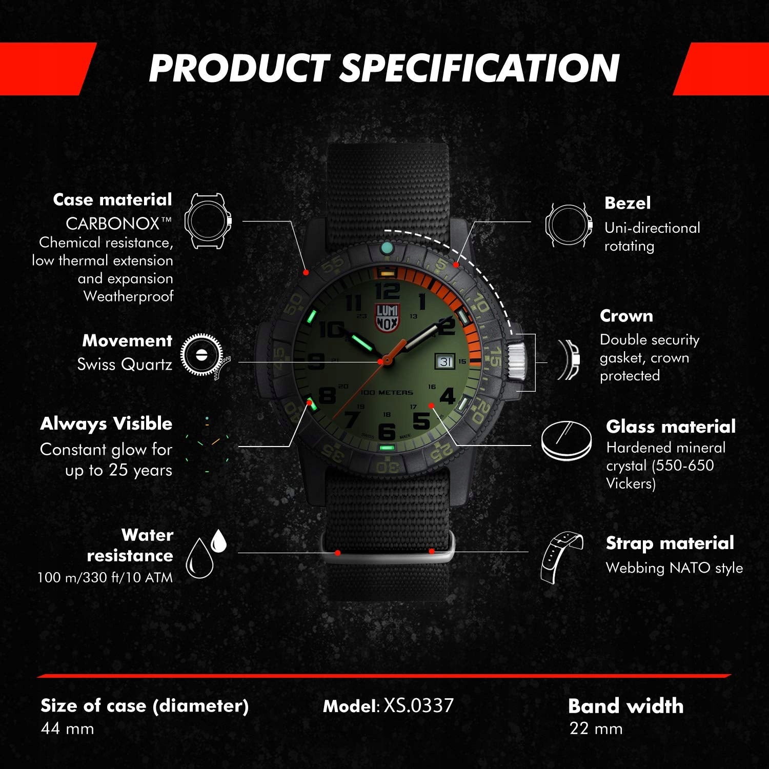 Uhr Luminox Leatherback Sea Turtle Giant 0320 Serie XS.0337 