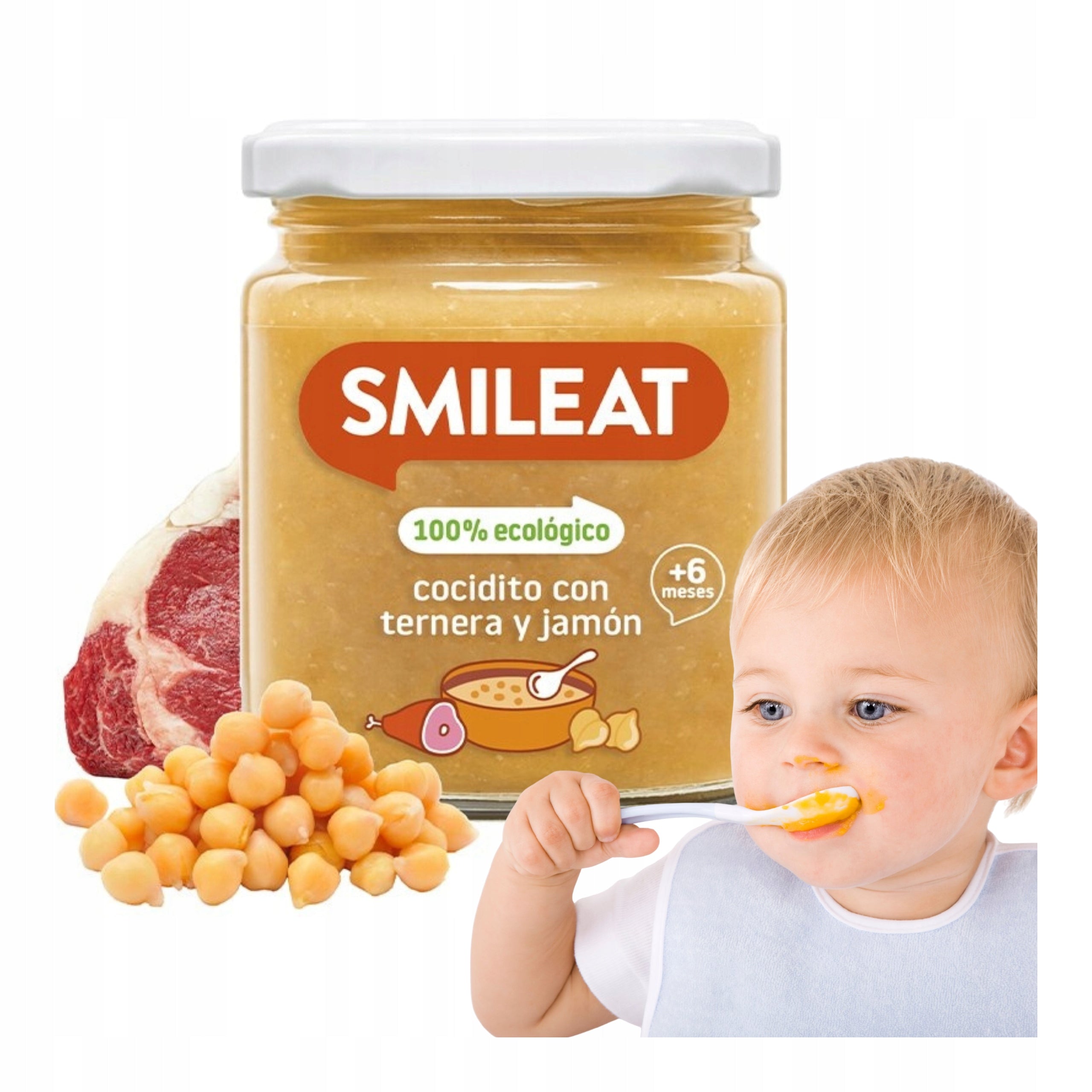 Lunch BIO Stew with Veal and Ham 200g for Children SMILEAT 6m+