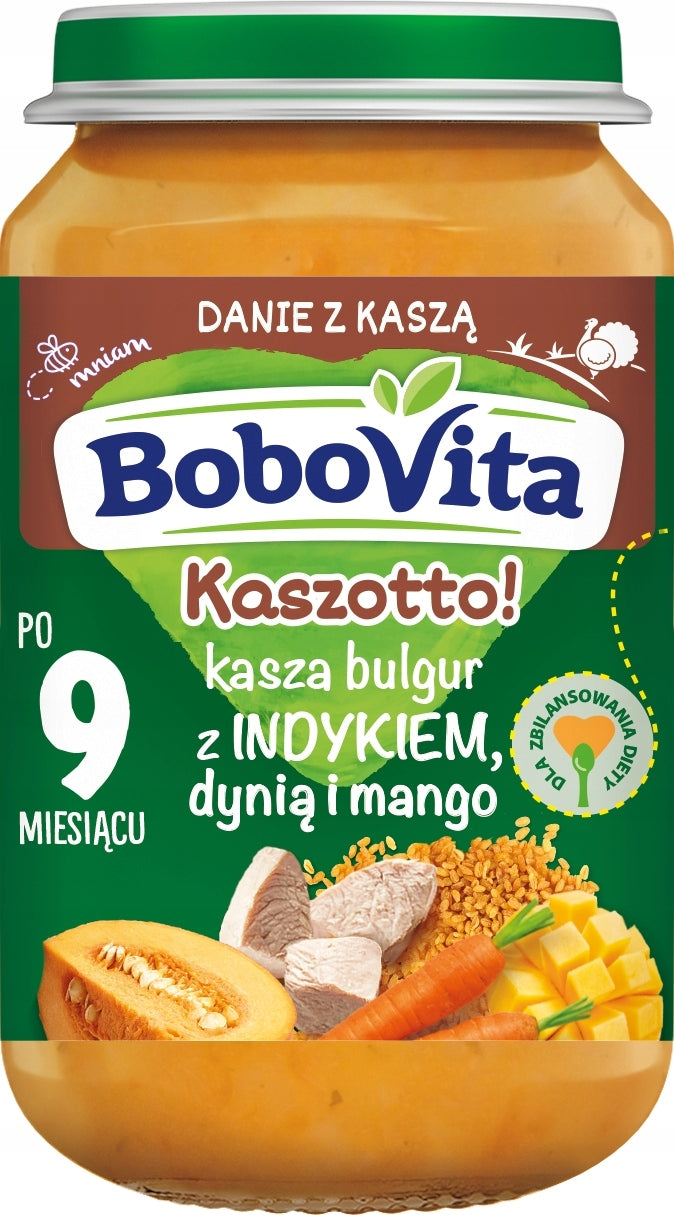 Lunch Bobovita KASZOTTO Groats bulgur turkey, pumpkin and mango 190 g Packaging status original
