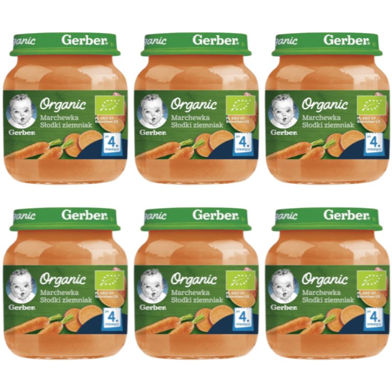 Lunch Gerber Organic Carrot sweet potato after 4 months 125 g x 6