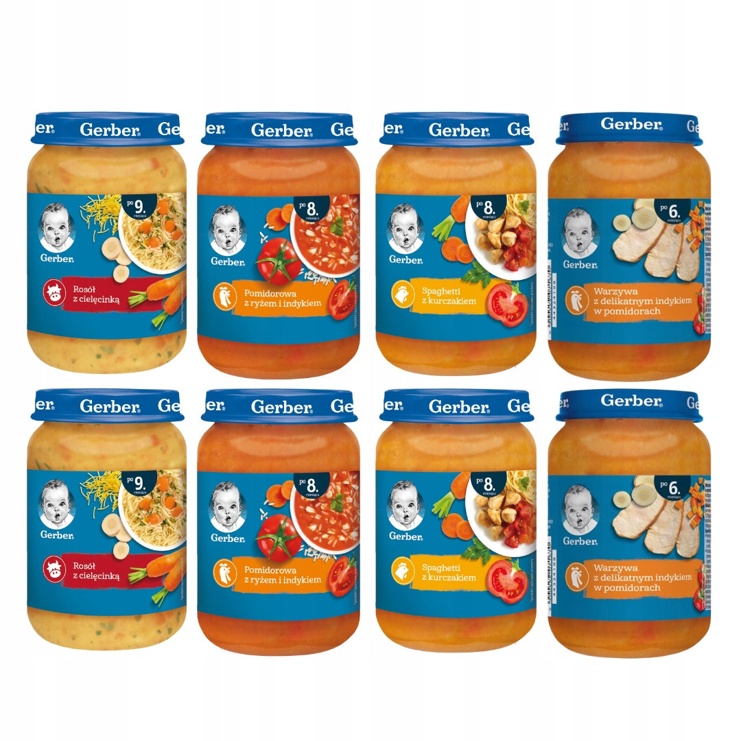 Lunch Gerber Tomato Broth Spaghetti Vegetables mix 8x 190 g