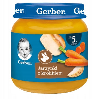 Lunch Gerber Vegetables with rabbit for babies after 5 months 6x 125g Medical device no