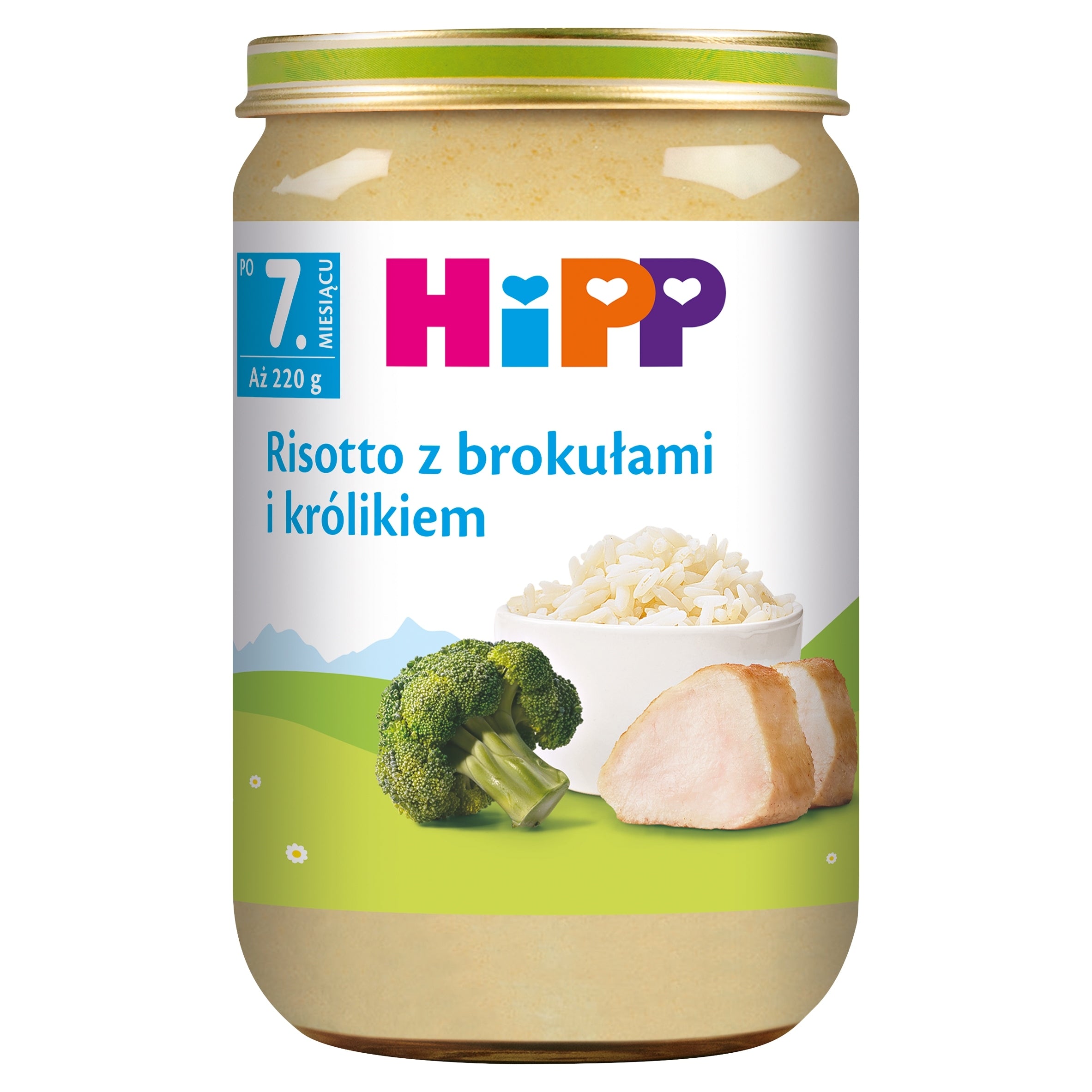 Lunch HIPP RISOTTO WITH BROCCOLI AND RABBIT from 7 months 220 g Packaging status original