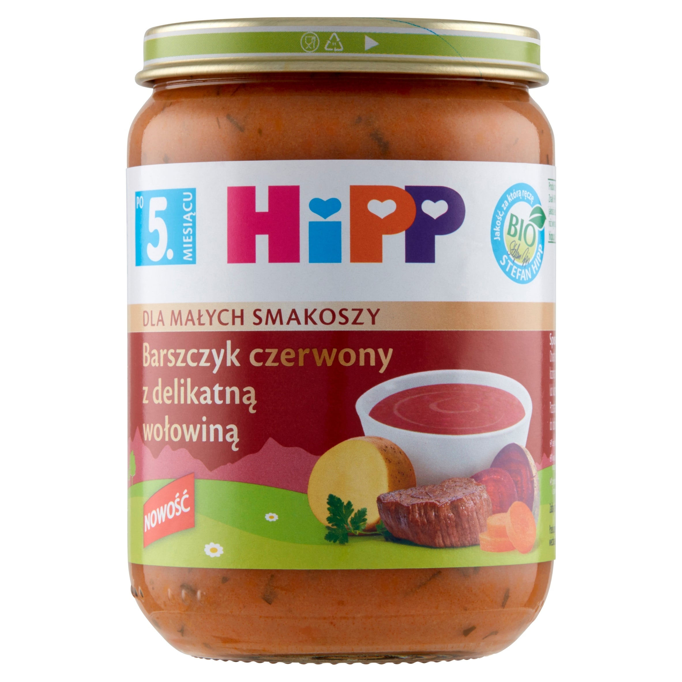 Lunch Hipp from 5months 190g Barszczyk red with delicate beef SOUP Packaging status original