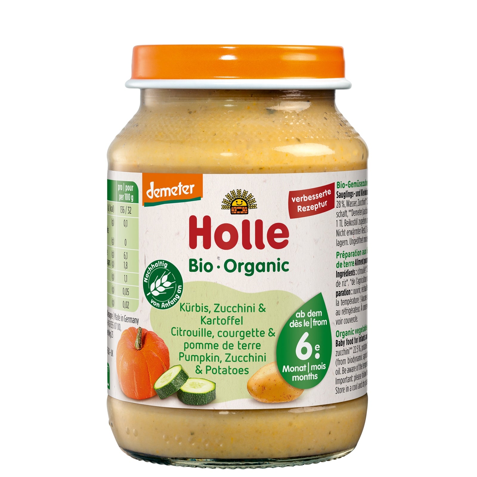 Lunch Holle from 6 months 190 g pumpkin, zucchini with potatoes