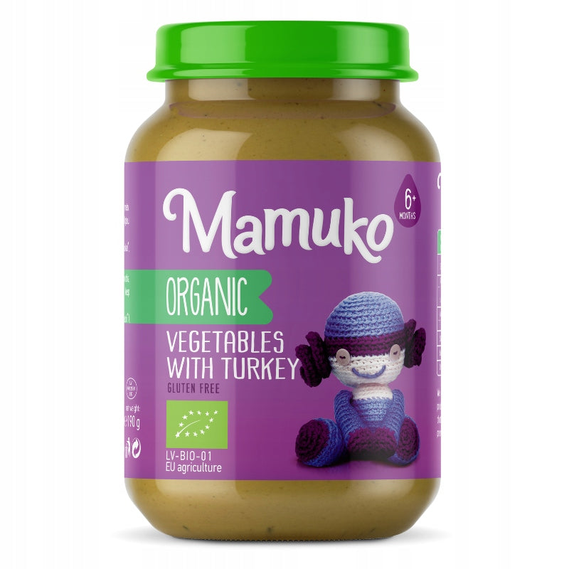 Lunch for Children Organic Turkey with Vegetables 6m+ Mamuko 190g