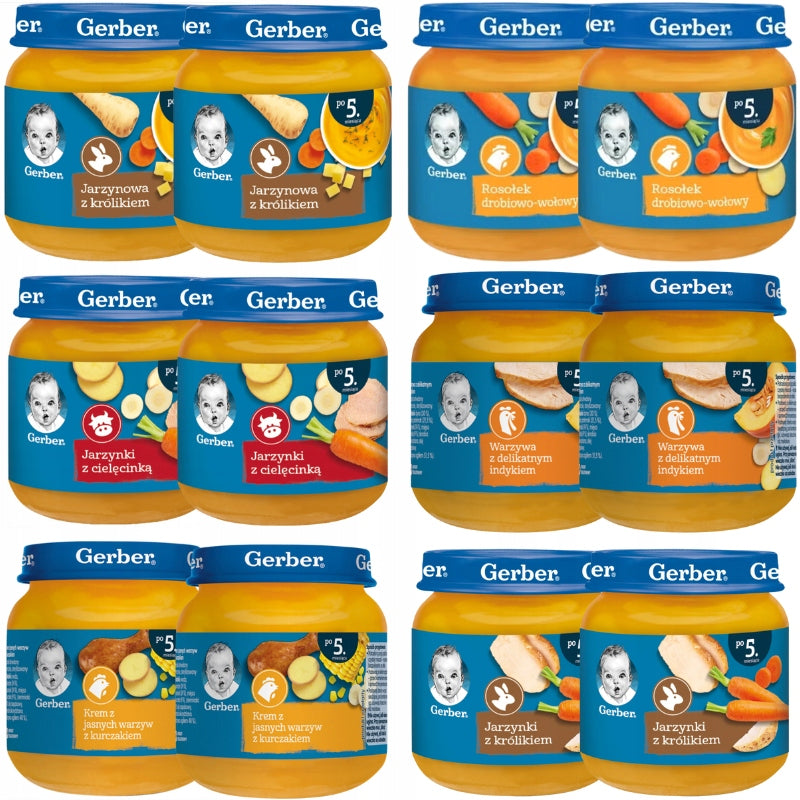 Lunches Gerber Kids Mega Mix of Flavours after 5 Months Onwards 12 x 125 g
