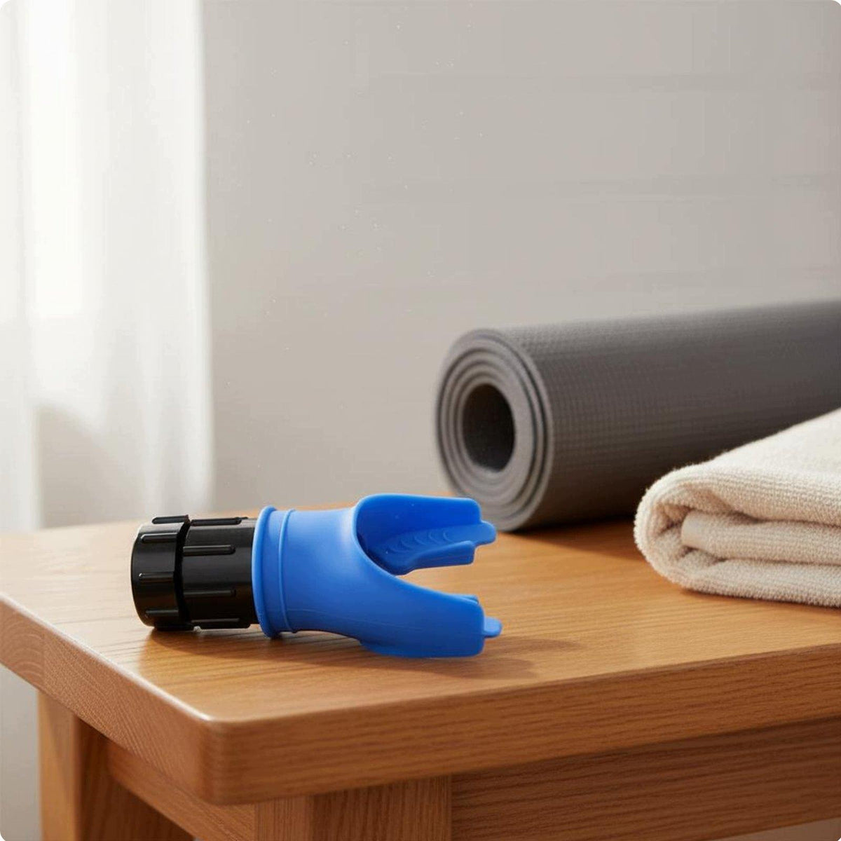 Lung Capacity Training Device Lightweight Adjustable Resistance Blue