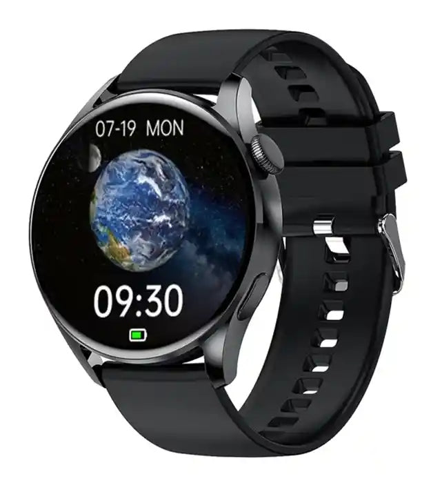 LuxSport Black Elegant Men's Sports Smartwatch in Black