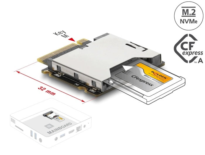 M.2 Key M to CFexpress 2.0 Type A PCIe 4.0 NVMe Delock 64363 Adapter